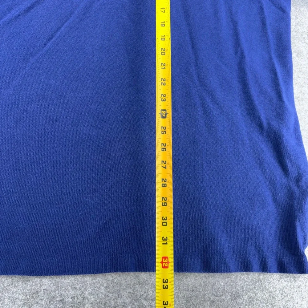 VTG Polo Ralph Lauren Mens 3XB Big Blue Yellow Crest Logo Short Sleeve Shirt Y2K